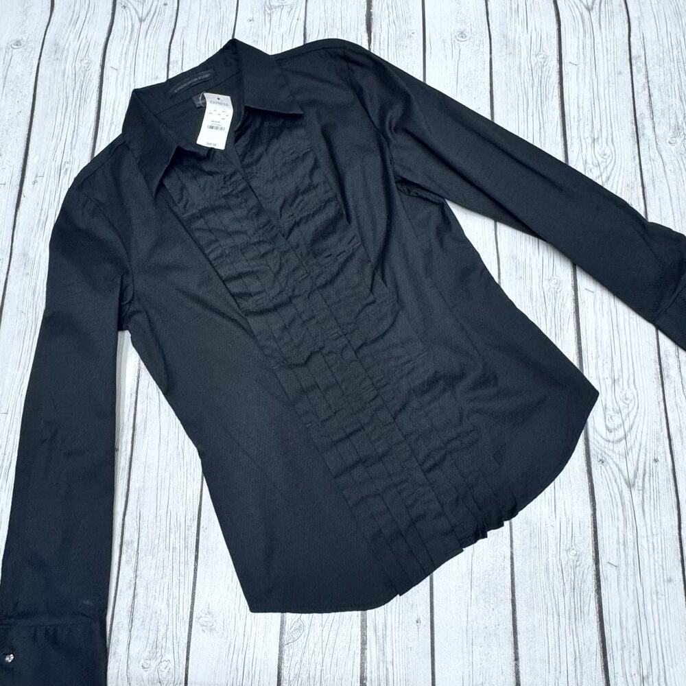 NWT The Limited Black Long Sleeve Button Down Top Size Medium
